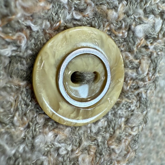 St. John Collection Tweed Knit Jacket Womens 14 Button Peter Pan Collar Flap USA - Picture 3 of 14